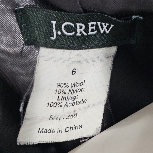 J. CREW Vtg Wool Black Belted Double Breasted Pea Coat 6 - Picture 7 of 8